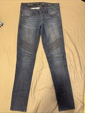 DL1961 Women's Dark Wash Moto Stretchy Skinny Jeans